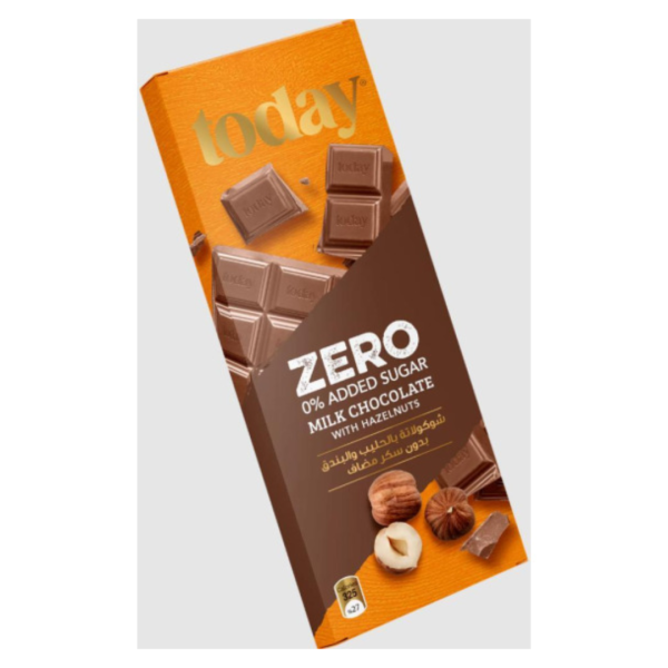 Today Zero Added Sugar Milk Chocolate with Hazelnut, 60g