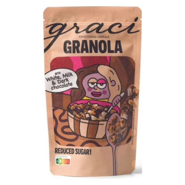 Graci Granola Functional Cereals with White Milk & Dark Chocolate, 250g