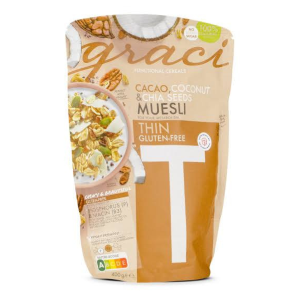 Graci Cacao, Coconut & Chia Seeds Muesli Functional Cereals, 400g