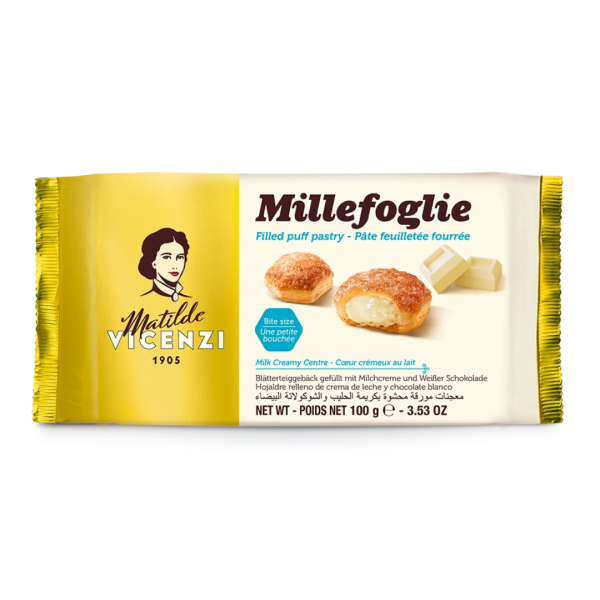 Matilde Vicenzi Millefoglie Milky Creamy Centre Filled Puff Pastry, 100g