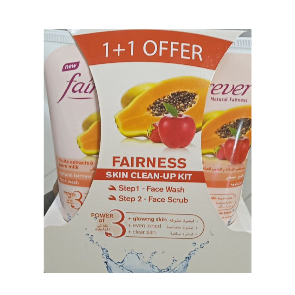 Fairness Skin Clean-Up Kit Fruits Extract and Pure Milk, 150ml+150ml