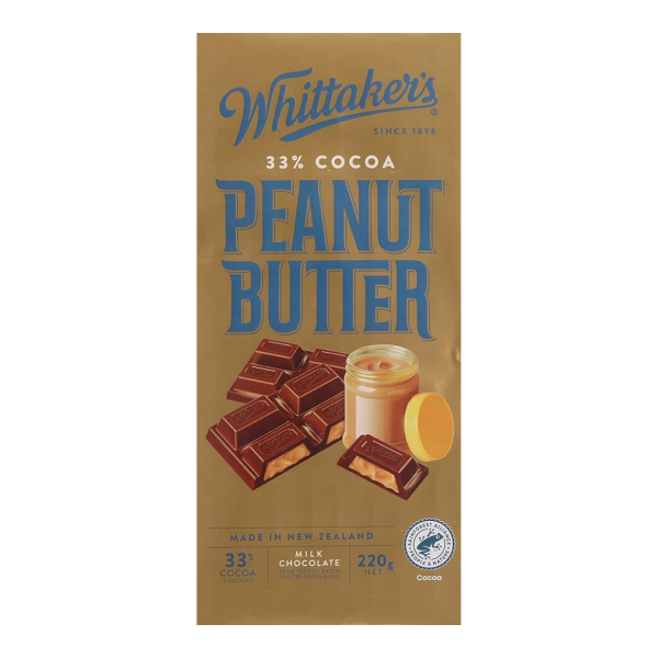 Whittaker’s 33% Cocoa Peanut Butter, 200g