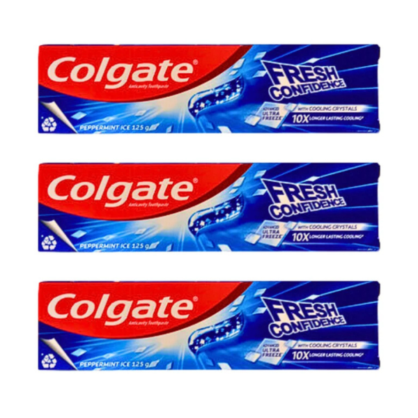 Colgate Fresh Confidence with Cooling Crystals Toothpaste, 3x125g