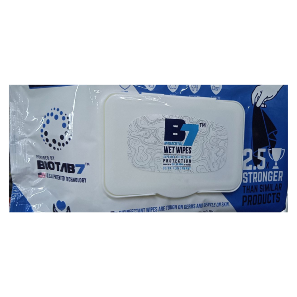 Biotab 7 Anti-Bacterial Wet Wipes, 80 wipes