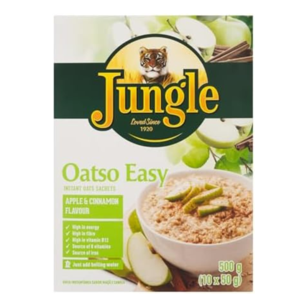 Jungle Oatso Easy Apple & Cinnamon Flavour Instant Oat Sachets, 500g