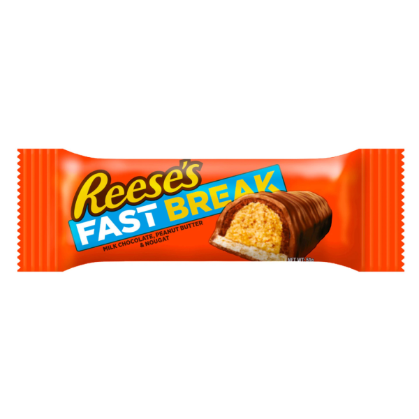 Reese's Fast Break Milk Chocolate, Peanut Butter & Nougat, 51g