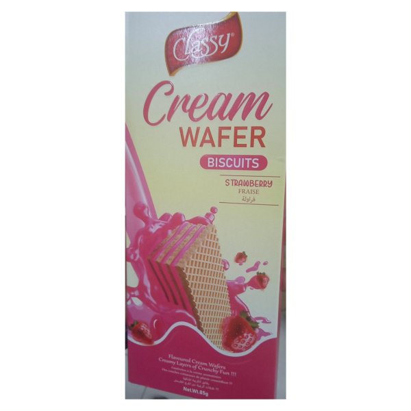 Classy Cream Wafer Biscuits Strawberry, 85g