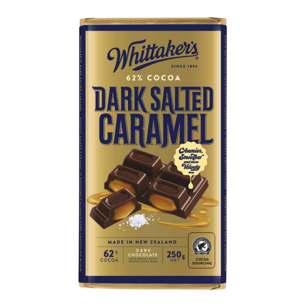 Whittaker’s 62% Dark Salted Caramel Chocolate, 250g