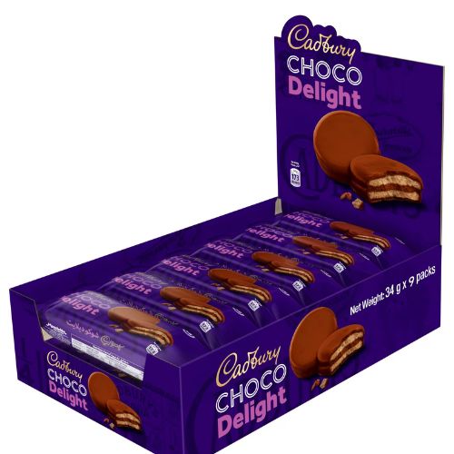 Cadbury Double Chocolate Delight Biscuits,9 x 34g