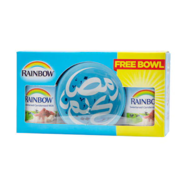 Rainbow Sweetened Condensed Milk with Free Bowl, 2x397g