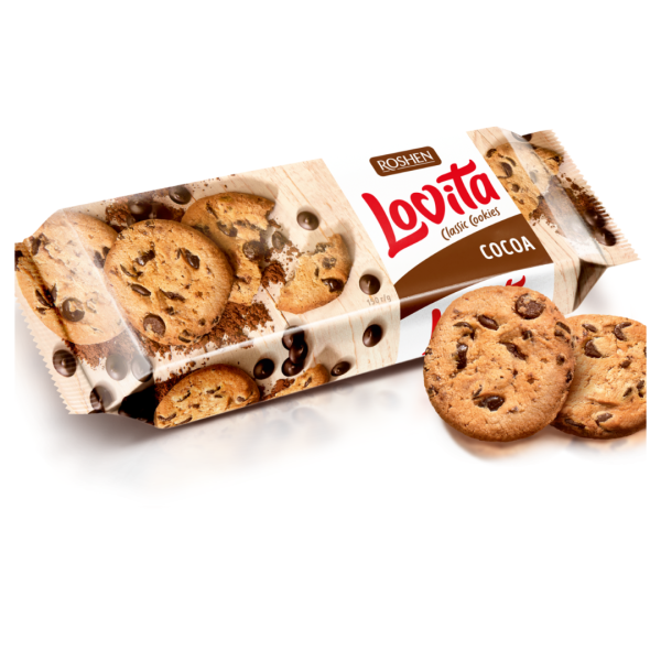 Roshen Lovita Classic Cookies Cocoa, 150g