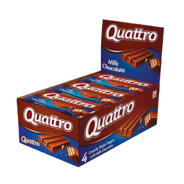 Quattro Crunchy Wafer Fingers with Milk Chocolate, 24x15