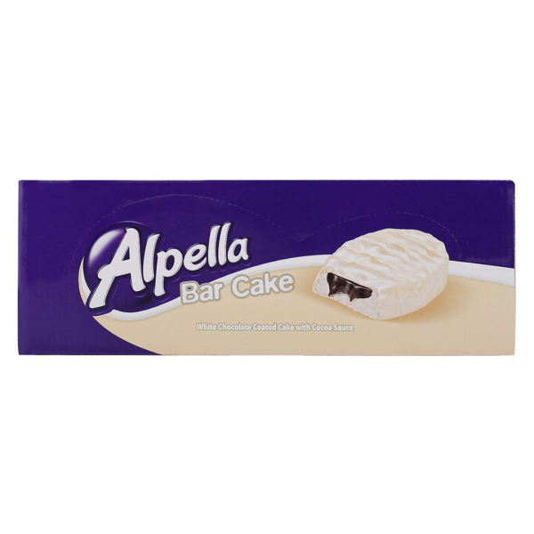 Alpella Bar Cake White Chocolate Coated Cake with Dark Chocolate Sauce, 40g