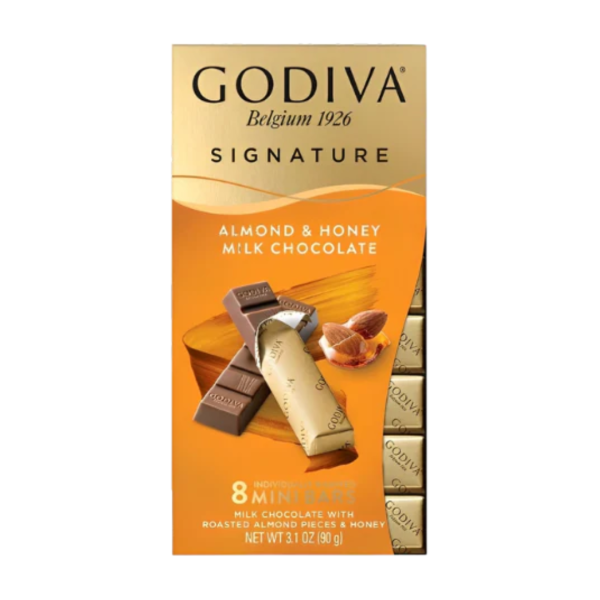 Godiva Signature Roasted Almond & Honey Milk Chocolate, 90g