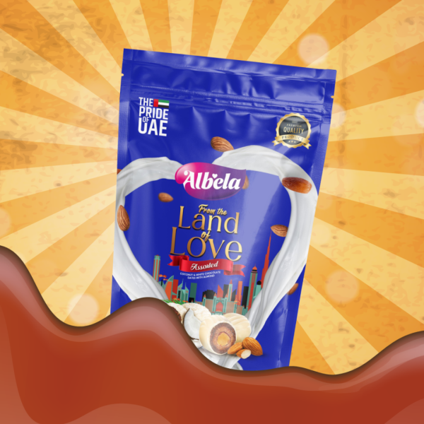 Albela From The Land of Love Assorted Coconut and White Chocolate Dates with Almond, 500g