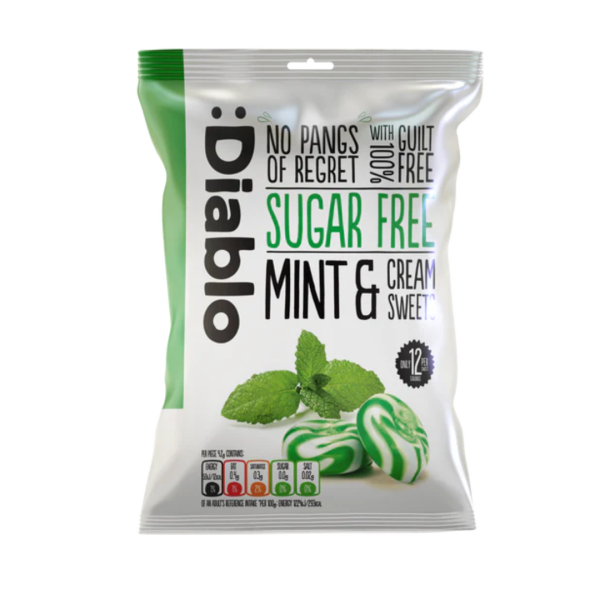 Diablo Sugar Free Mint & Cream Sweets, 75g