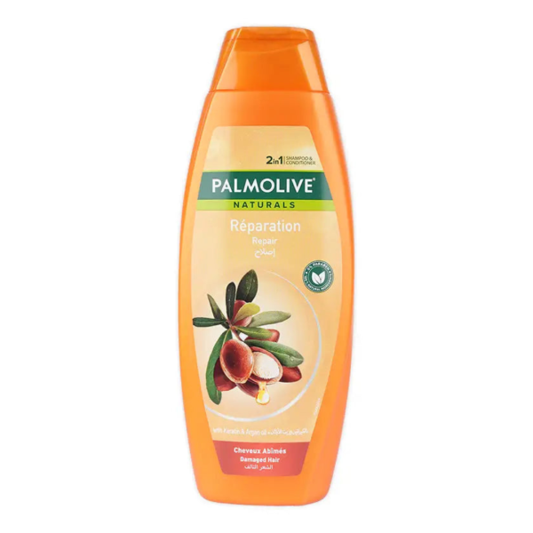 Palmolive Naturals 2 in 1 Shampoo & Conditioner Repair with Keratin and Argan Oil, 380ml