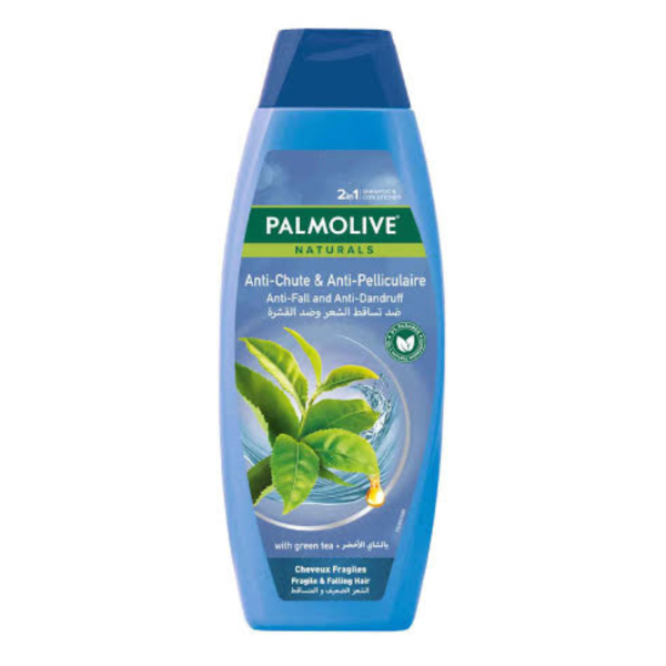 Palmolive Naturals 2 in 1 Shampoo & Conditioner Anti-Fall and Anti-Dandruff with Green Tea, 380ml