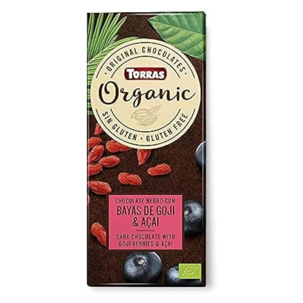 Torras Organic Bio Dark 70% with Goji Berries & Acai, 100g