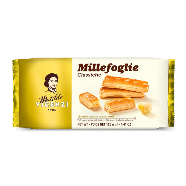 Matilde Vicenzi Millefoglie Puff Pastry Sticks with Butter, 125g