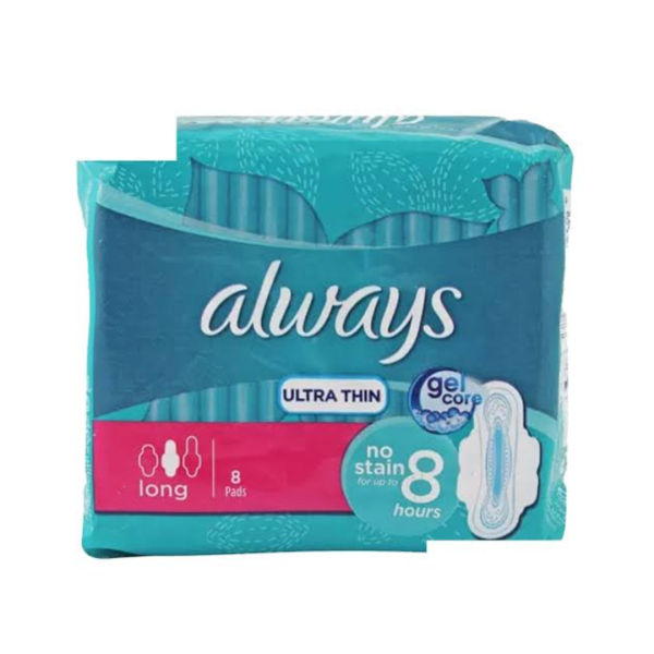 Always Ultra Thin Sanitary Pads Long, 8 pads
