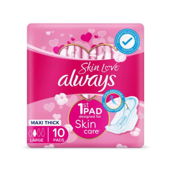 Always Skin Love Maxi Thick Sanitary Pads, 10 pads