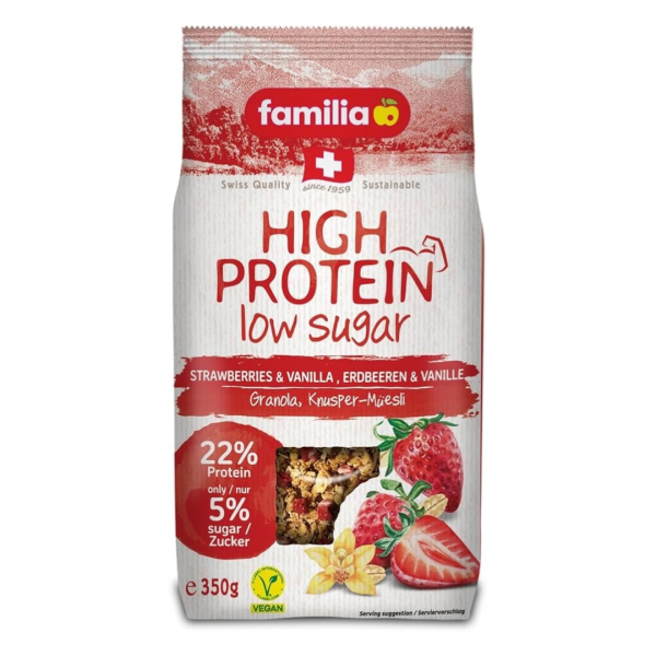 Familia High Protein Low Sugar Strawberries & Vanilla Granola, 350g