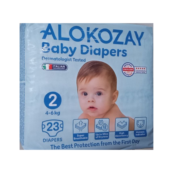 Alokozay Baby Diapers Size 2 4-6kg, 23 diapers