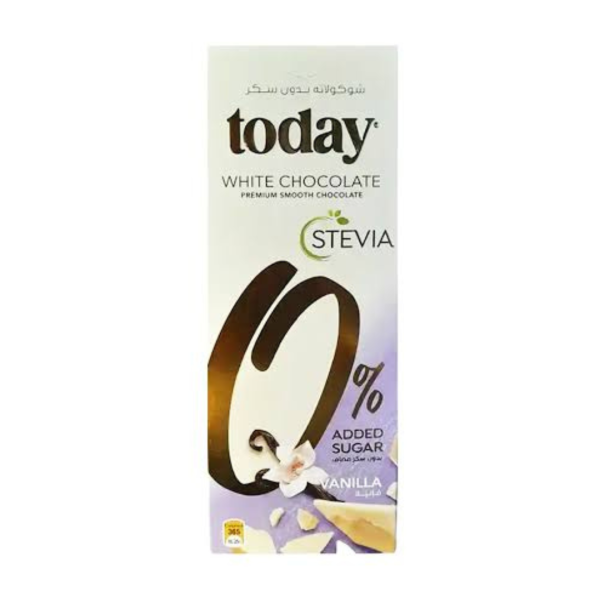 Today White Chocolate 0% Added Sugar Stevia Vanilla, 60g