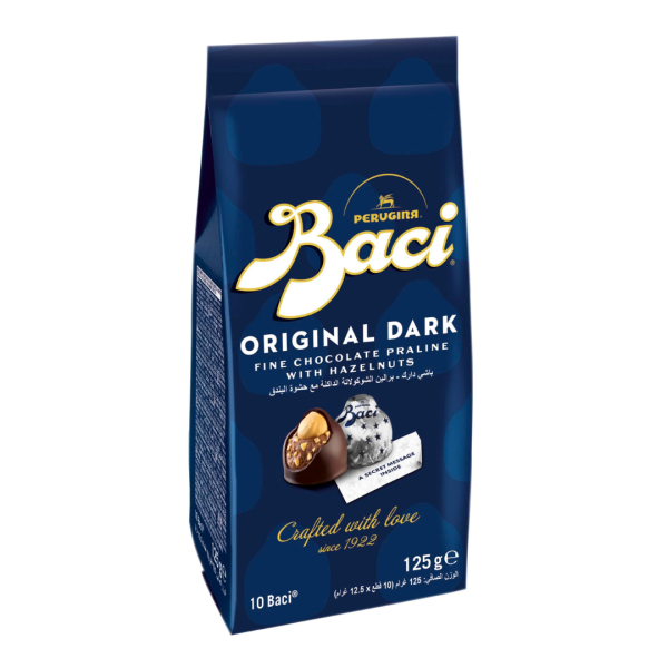 Perugina Baci Original Dark Fine Chocolate Praline with Hazelnut, 125g