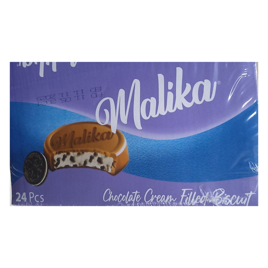 250g - 2025-08-11T192649.835 Malika Chocolate Cream Filled Biscuit, 24x21g - Image 1