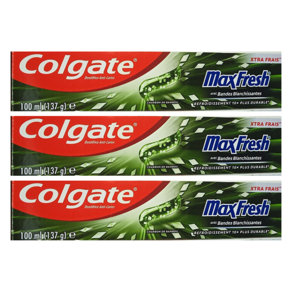Colgate Max Fresh Carbon Bamboo, 3x100ml