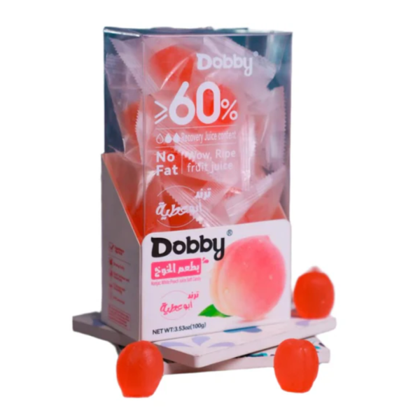 Dobby White Peach Juice Soft Candy, 100g