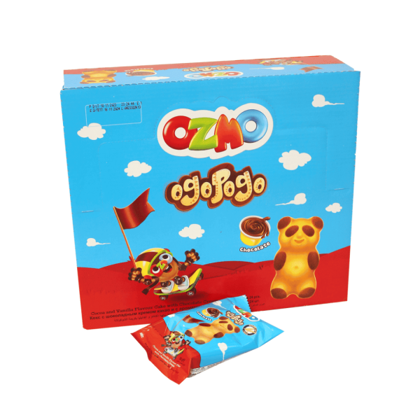 Ozmo Ogopogo Cocoa and Vanilla Flavour Cake with Chocolate Cream, 12x30g