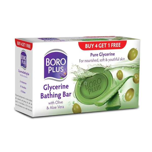 Boro Plus Glycerine Bathing Bar with Olive & Aloe Vera, 125g