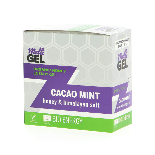 Melli Gel Organic Honey Energy Gel Cacao Mint, 12x32g