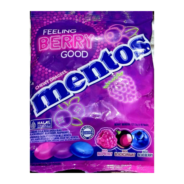 Mentos Feeling Berry Good Chewy Dragees, 121.5g