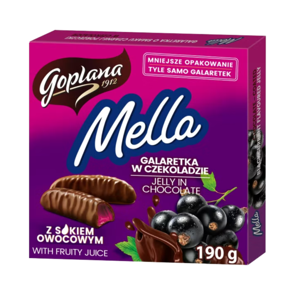 Goplana Mella Blackcurrant Flavor Jelly in Chocolate, 190g