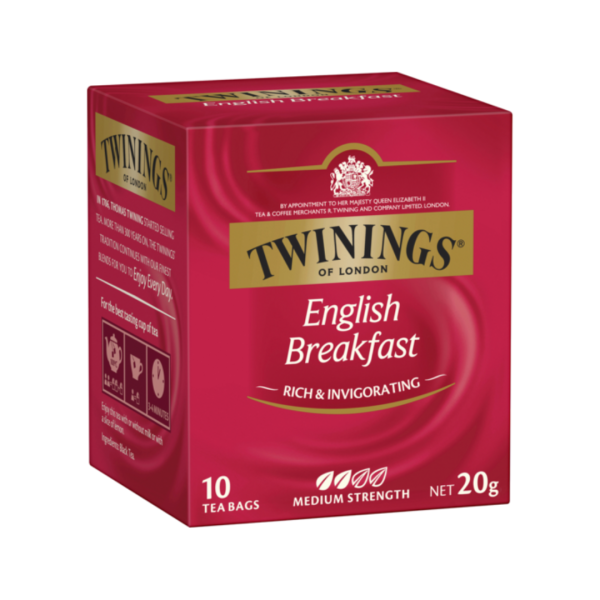Twinings English Breakfast Tea Medium Strength 10 Tea Bags, 20g