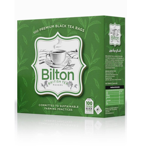 Bilton British Tea Premium Black Tea Bags, 100x2g