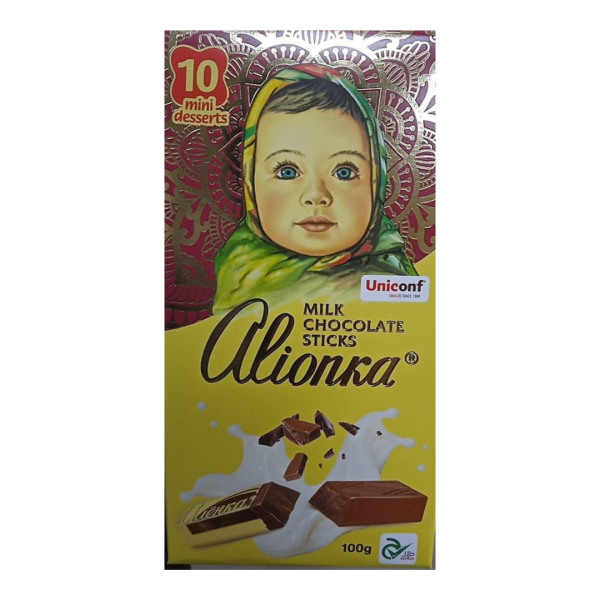 Uniconf Alionka Milk Chocolate Sticks, 100g