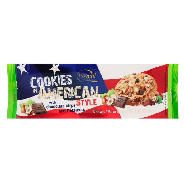 Bogutti Cookies in American Style with Chocolate Chips and Hazelnuts, 120g