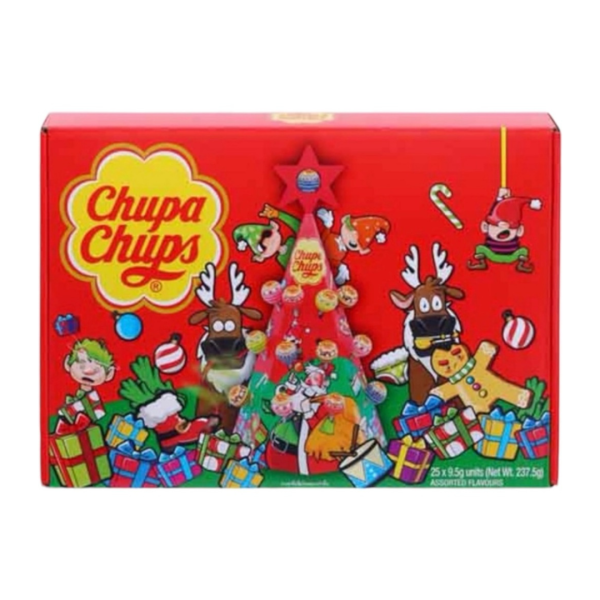 Chupa Chups Christmas Tree Assorted Flavours Lollipops, 25x11g