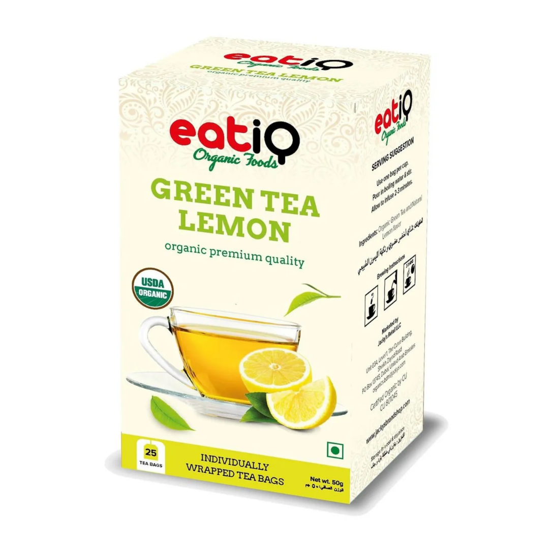 Untitled design (13) Eatiq Organic Foods Green Tea Lemon, 50g - Image 1