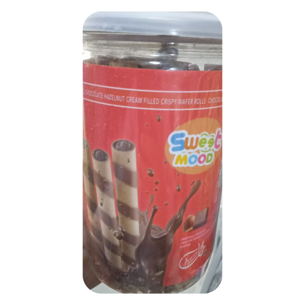 Sweet Mood Chocolate Hazelnut Cream Filled Crispy Wafer Rolls, 200g
