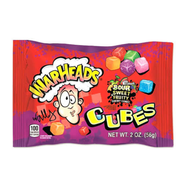 Warheads Sour Sweet Fruity Chew Candy Cubes, 56g