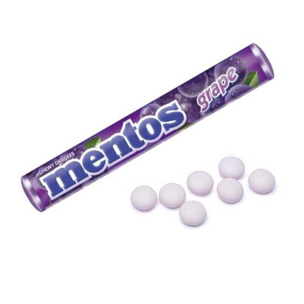 Mentos Grape Chewy Dragees, 29.7g
