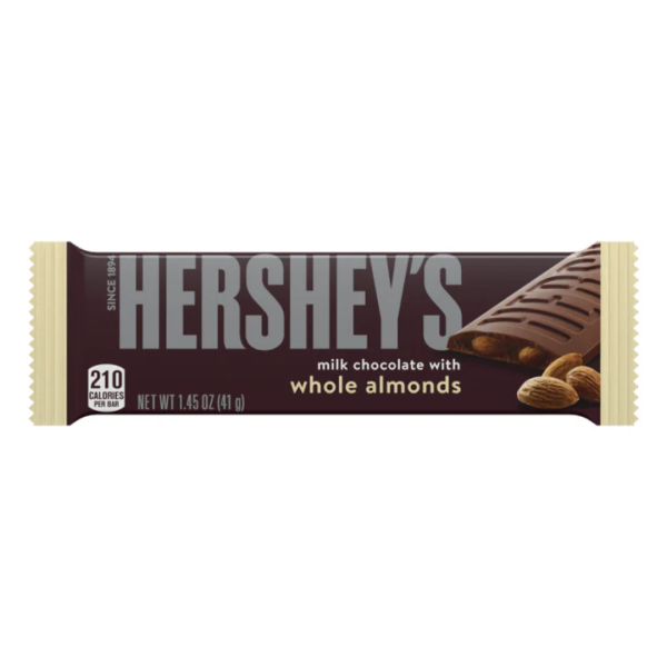 Hershey's Milk Chocolate Bar with Whole Almonds, 41g