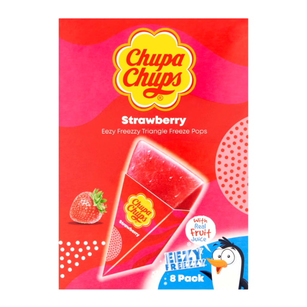 Chupa Chups Strawberry Eezy Freezzy Triangle Freeze Pops, 496ml