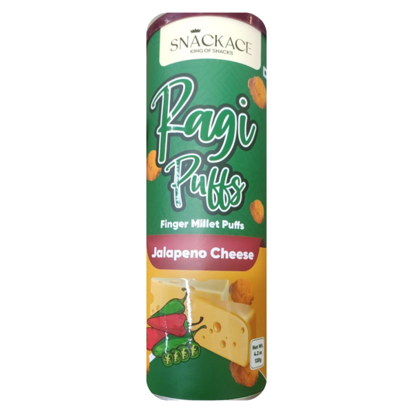 Snack Ace Ragi Puffs Finger Millet Puffs Jalapeno Cheese, 120g
